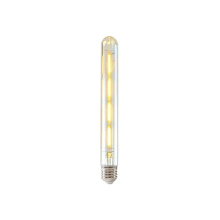 Bec LED filament retro, tub lung, sticla, culoare vintage