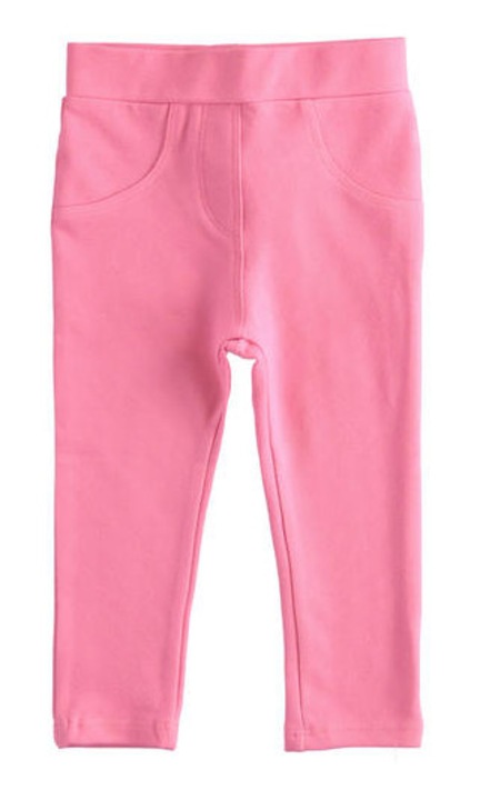Sarabanda hosszú pamut leggings lányoknak, széles gumírozott derékkal és álzsebekkel, Rózsaszín, 92 CM