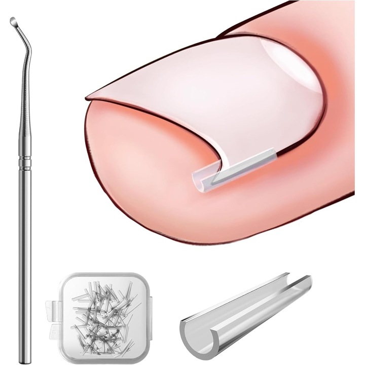 Set corector unghii incarnate 50 buc plasturi gel transparent 0.2mm ajustabil