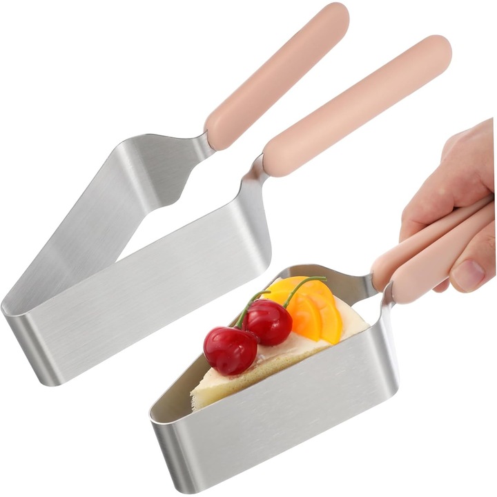 Set 2 ustensile metalice pentru taiat si servit prajituri