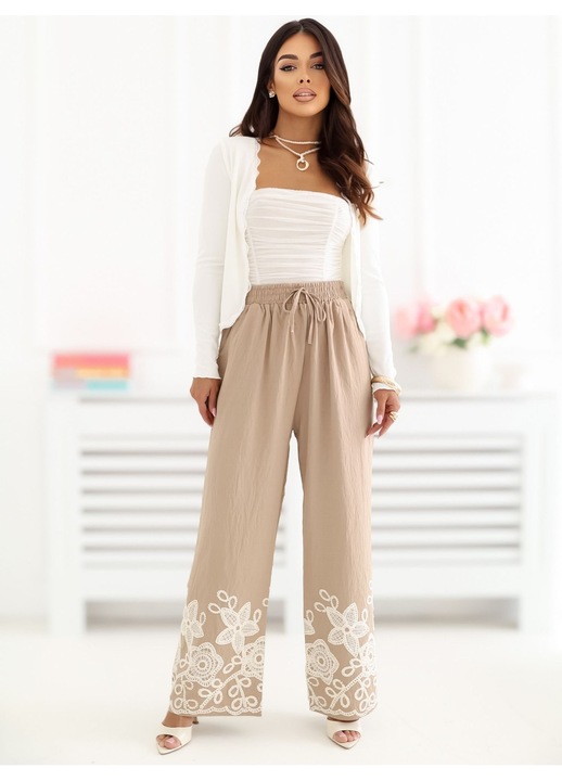 Дамски панталони Factory Price Бежови, S/M