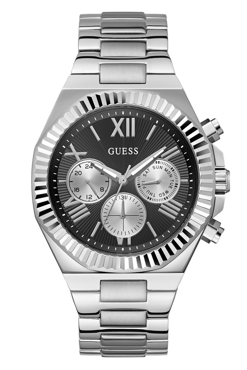 GUESS, Multifunkciós rozsdamentes acél karóra, Ezüstszín