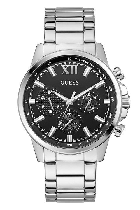 GUESS, Multifunkciós rozsdamentes acél karóra, Ezüstszín