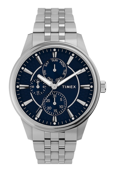 Timex, Ceas cu bratara din otel inoxidabil Chicago 45mm, Argintiu