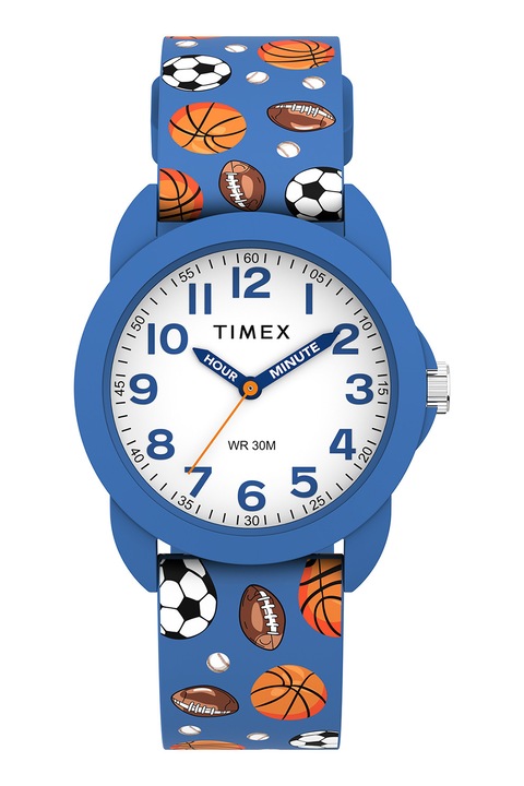 Timex, Analóg karóra mintás szíjjal, Kék, kobaltkék
