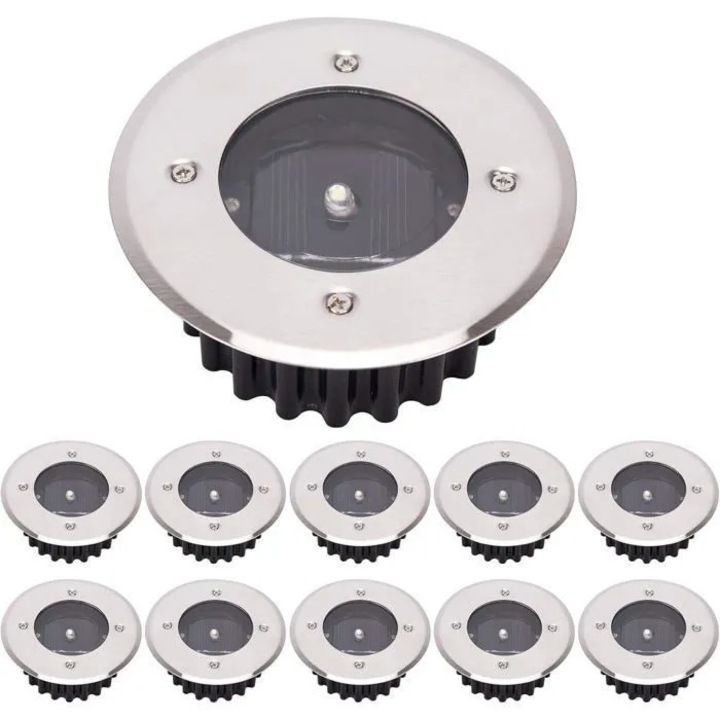 Lampa solara de exterior set 10 buc IP65 alb