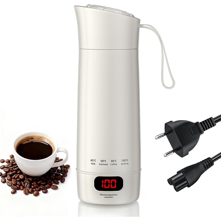 Fierbator electric portabil 400ml 4 trepte temperatura inox 304