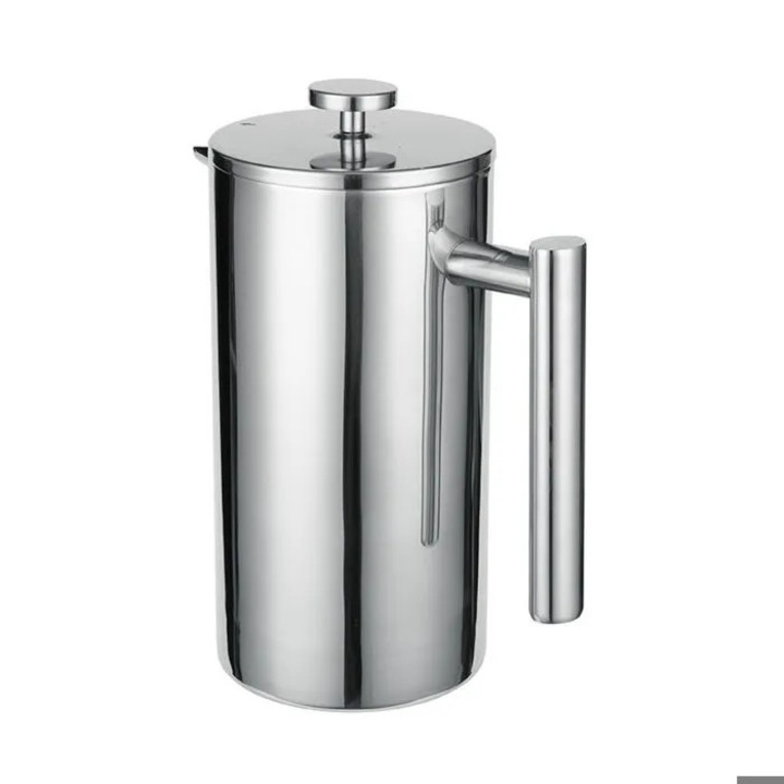Cafetiera piston inox 304, dublu perete, 1 litru