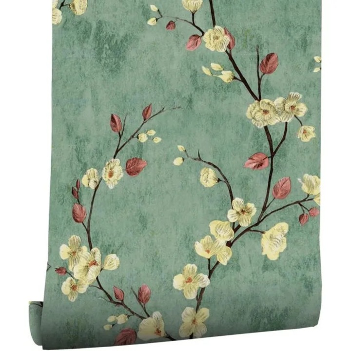Öntapadós virágos PVC tapéta, vízálló, 53x100cm