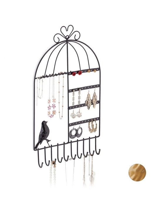 Organizator si suport elegant de perete pentru bijuterii, din metal, in stil vintage