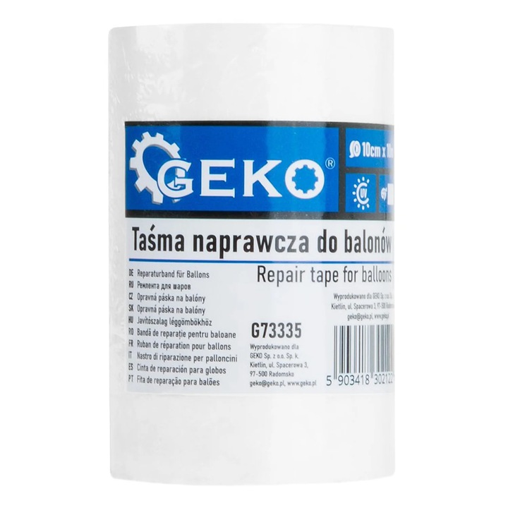 Silófólia javító ragasztószalag, Geko, uv-védelemmel, 10 cm x 10 m fehér