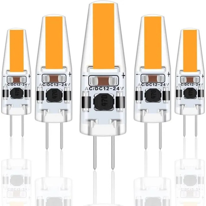 LED G4 3W 2700K meleg fehér izzó, 5 db-os szett