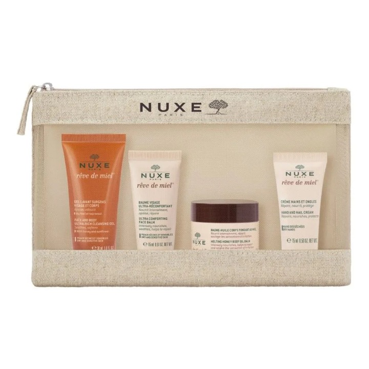Nuxe Reve de Miel utazókészlet, 4 mini termék, intenzív hidratálás, bőrvédelem, uniszex