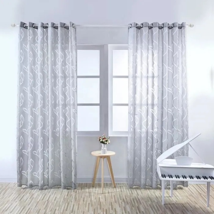 2 db szürke voile függöny szett 100x250cm