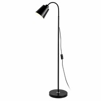 Lampa de podea reglabila, E27, 40W, Inaltime 130-168 cm, Brat flexibil, Stil Loft Modern, Intrerupator pe cablu, Metal si ABS, Negru