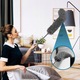 Set pamatuf pentru praf cu maner telescopic extensibil, 3 capete din microfibra lavabila, flexibil, pentru mobilier, tavan, aer conditionat si spatii greu accesibile, gri, 83-250 cm