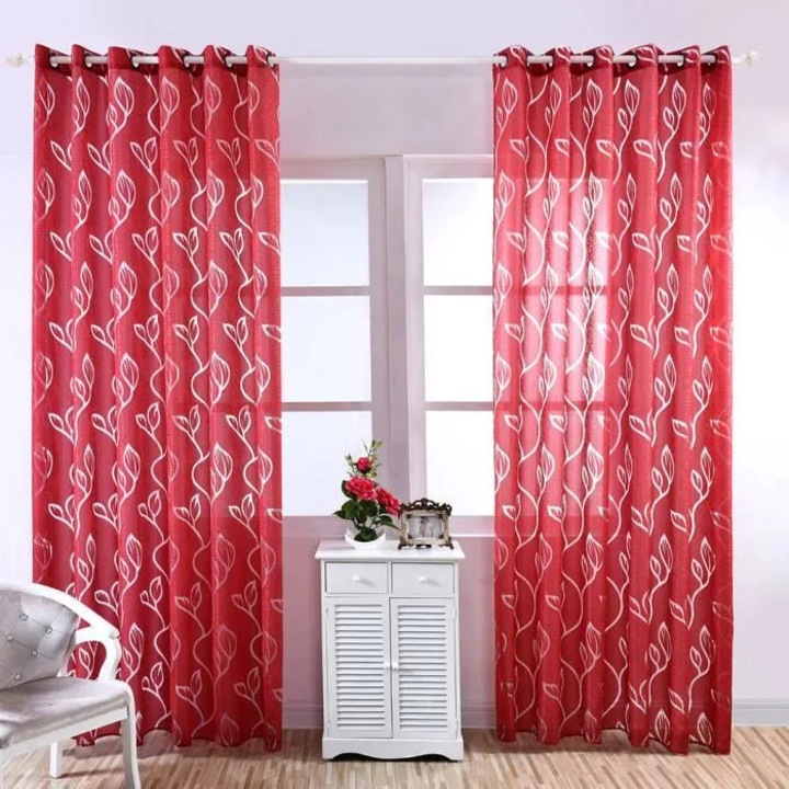 2 db voile függöny szett, piros, 100x250cm