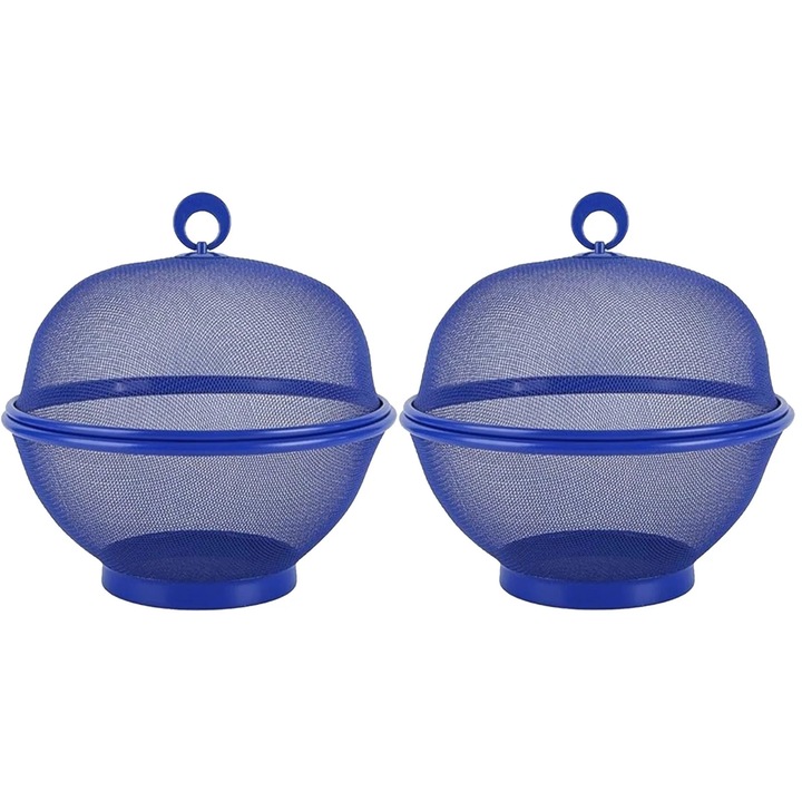 Cos fructe cu capac si plasa anti-insecte, 27x24cm, plastic, multicolor