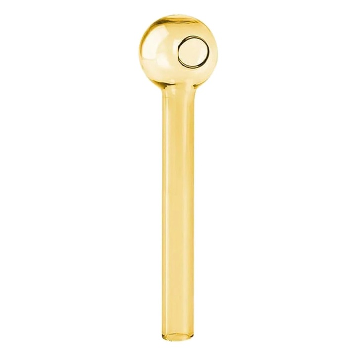 Pai reutilizabil, 4 inch, cu perie de curatare, sticla borosilicata, galben