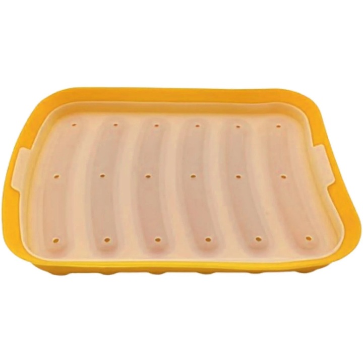 Forma silicon carnati, 6 cavitati, flexibila, 17.5x13.8x4cm, galben