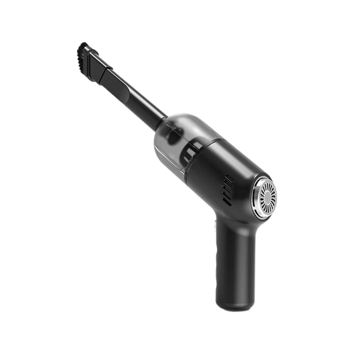 Aspirator portabil auto 3000pa, uscat-umed, 20min, 2000mAh, negru