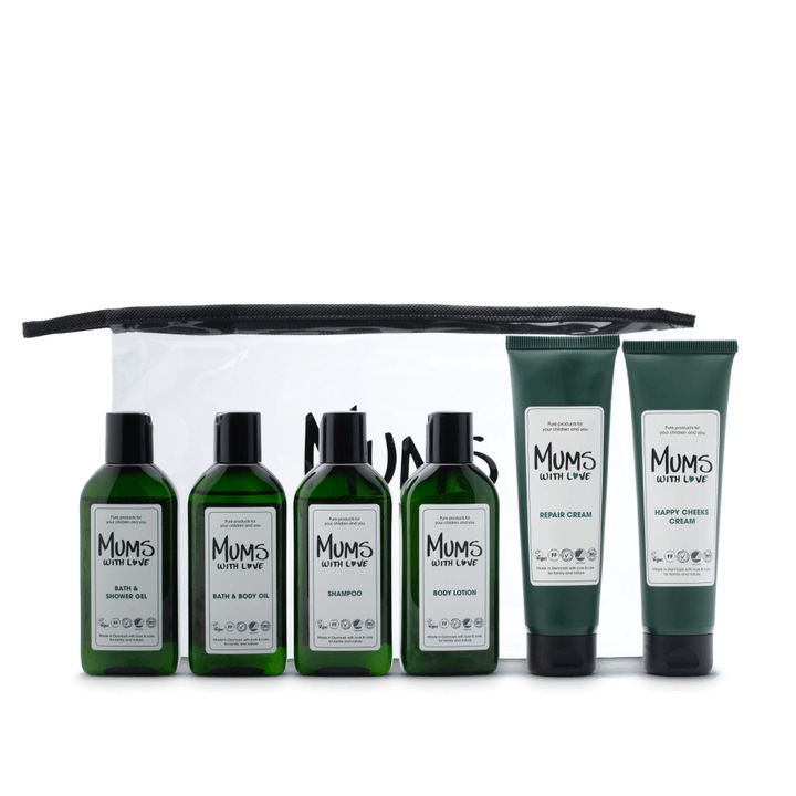 Kit de incepator Set cu dragoste pentru mama: Mama iubitoare a vietii, Lichid hidratant corp, 100 ml + Mama iubitoare a vietilor, Spuma capilara, Pentru curatenie, 100 ml + Mama iubitoare a vietilor, Gel de dus, pentru toate tipurile de piele, 100 ml