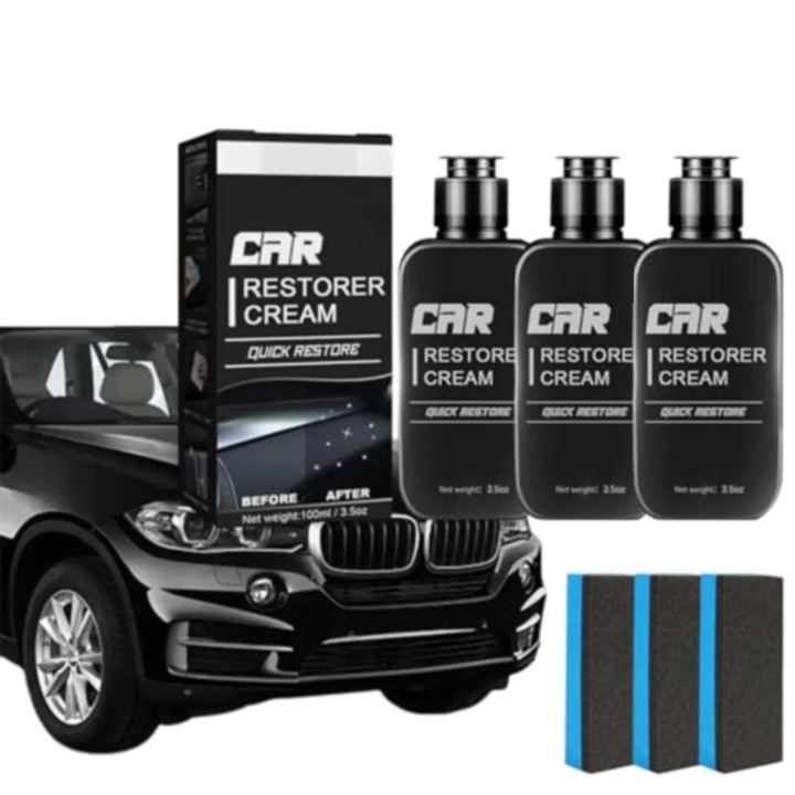 Crema restauratoare plastic auto 100ml set 3 buc
