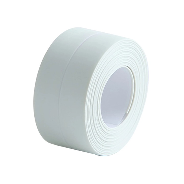 YANYXR fehér saroktömítő szalag fürdőszobába 12x10x5cm öntapadós vízálló PVC
