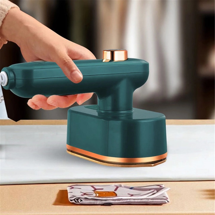 Fier de calcat cu aburi portabil YANYXR mini verde 6x15cm 1000W