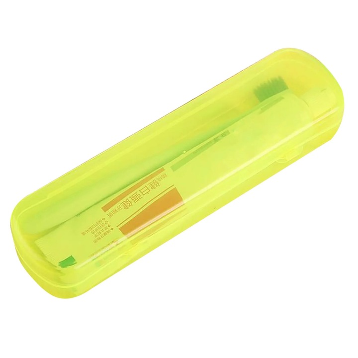 Cutie depozitare periuta din plastic, portabila, 22x4.5x3cm