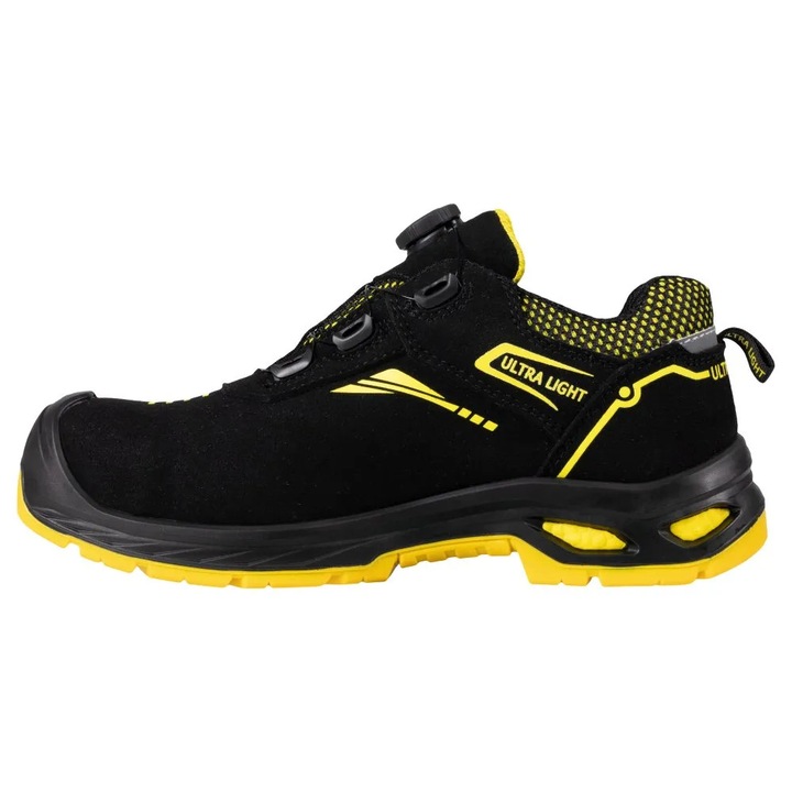 Pantofi de protectie din piele cu bombeu compozit si lamela nemetalica, Renania S3, proprietati electrostatice ESD, talpa antiderapanta, culoarea negru - marimea 35