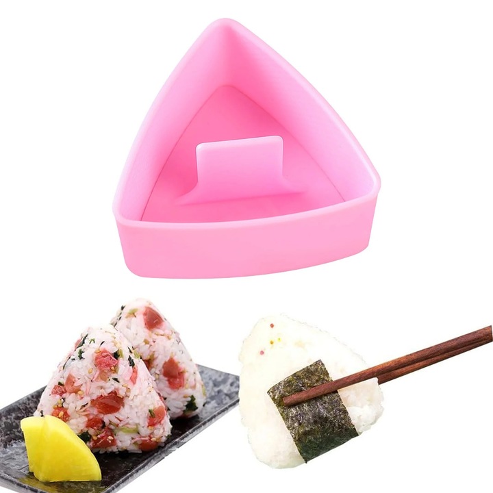 Forma triunghiulara mare pentru rulouri japoneze din orez si legume, plastic alimentar