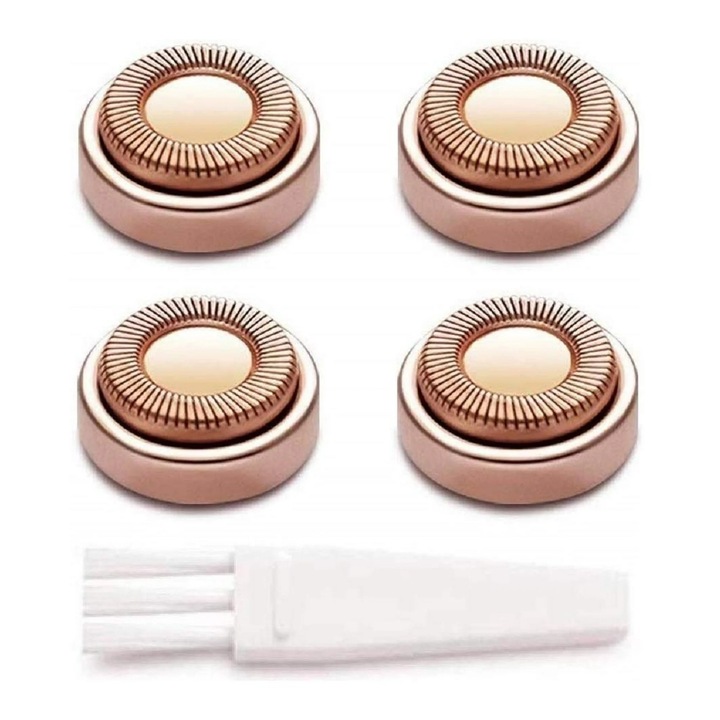 Arckezelő epilátor cserefejek, rose gold, tisztítókefével ellátott készlet