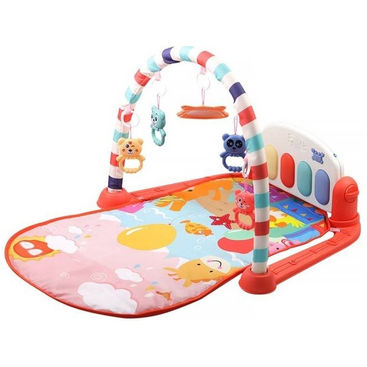 Covoras activitate bebelusi pian, multicolor, 75x54x39cm