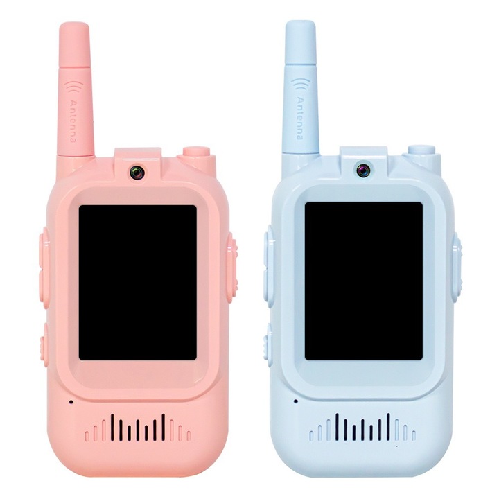 Walkie-talkie videó gyerekeknek 2.0 hüvelyk, hangváltó, 150-500m, USB-C, 2 db-os szett