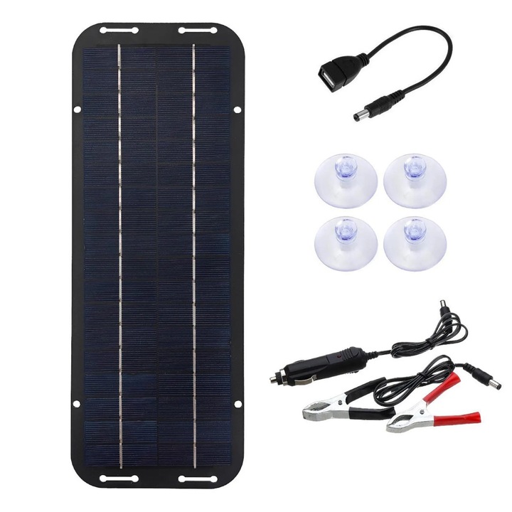 Panou solar 30W 12V compact rezistent 33.5x12.5cm