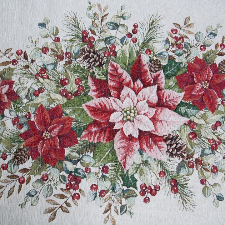 Asztalterítő, Eurofirany, Cho 4153, natúr, 140x180 cm, gobelin, ünnepi motívum