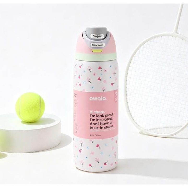 Sticla Owala 32oz FreeSip, izolata, rezistenta la scurgeri, cu pai, pentru sport si viata de zi cu zi