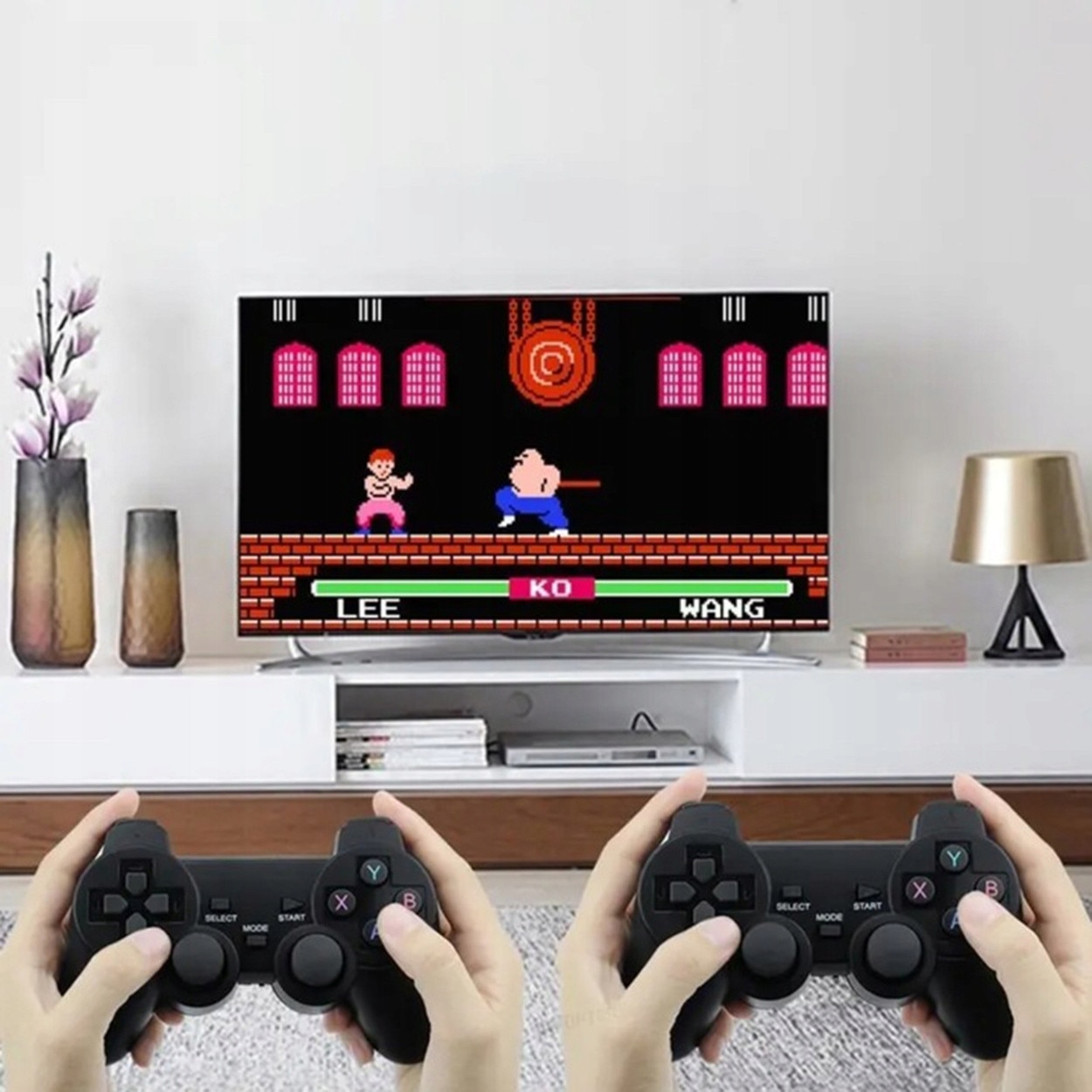 Mini consola retro HDMI cu 22073 jocuri, 2 controllere wireless, card de 64 GB, conectare la televizor si monitor