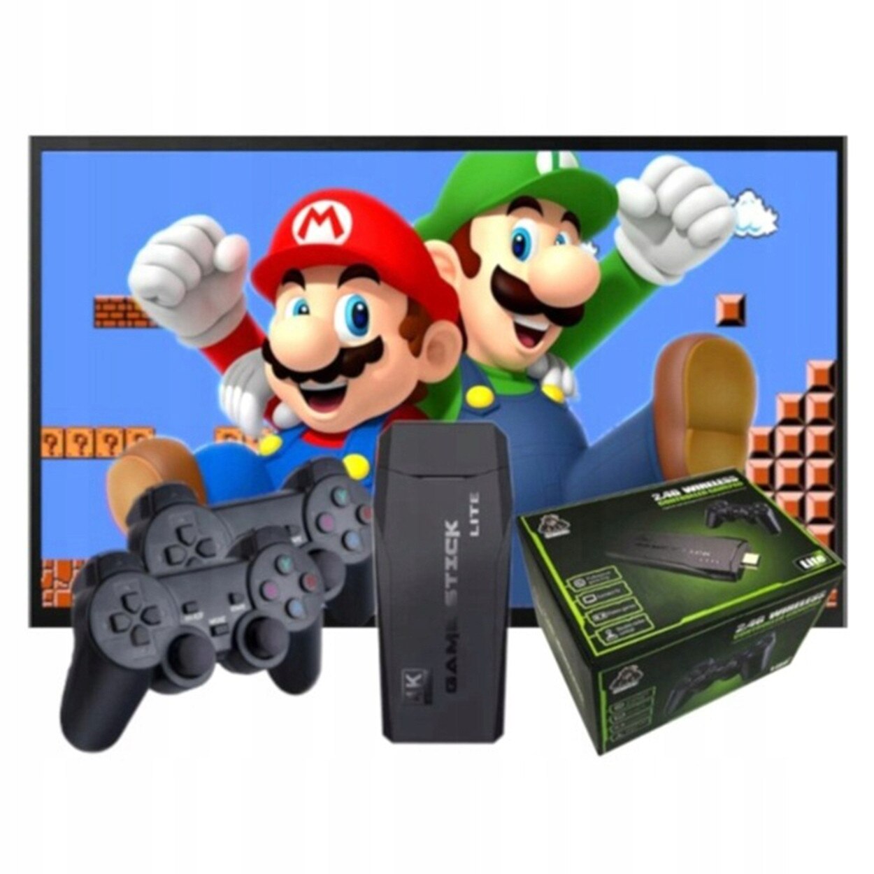 Mini consola retro HDMI cu 22073 jocuri, 2 controllere wireless, card de 64 GB, conectare la televizor si monitor