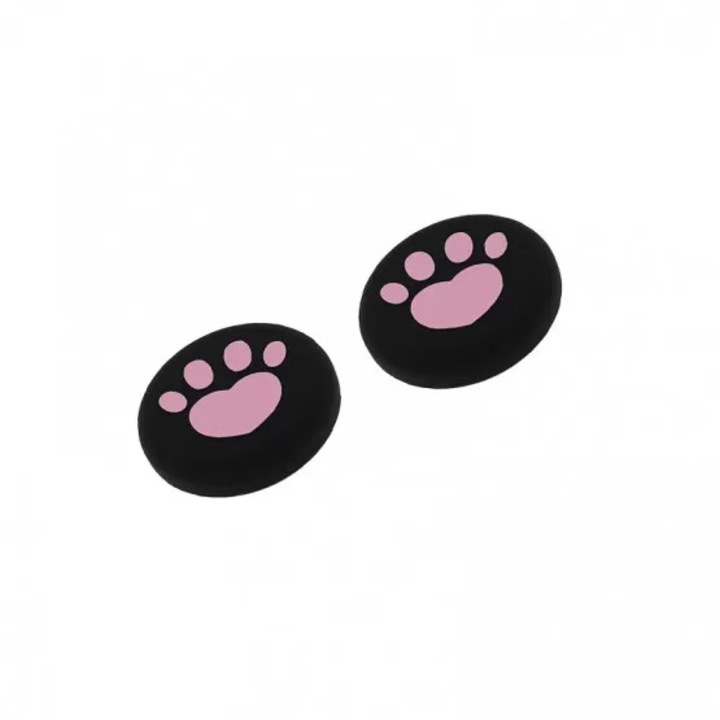 Szilikon joystick sapkák szív alakú, 2 db-os készlet, 2x1x0.5cm, fekete