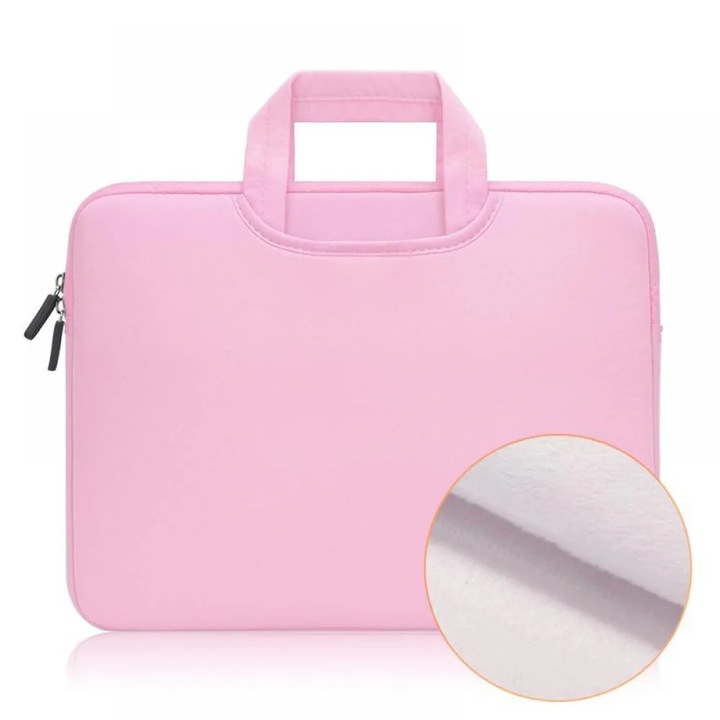 Husa laptop ZYBLSSBB 15,6 inch roz subtire usoara multifunctionala