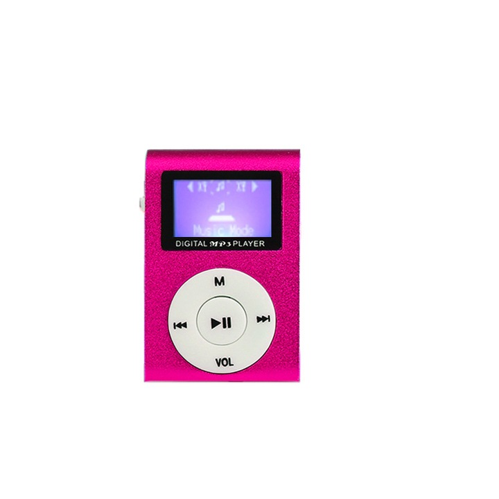 MP3 плейър портативен метален мини LCD черен 4.8x3x1.5cm комплект