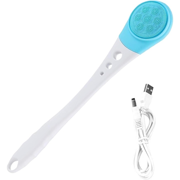 Perie de dus electrica, peri moi, maner lung, reincarcabila USB, rezistenta la apa