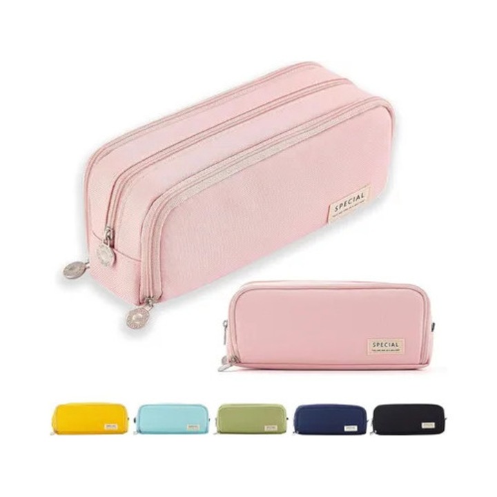Penar multifunctional cu 3 compartimente, capacitate mare, roz