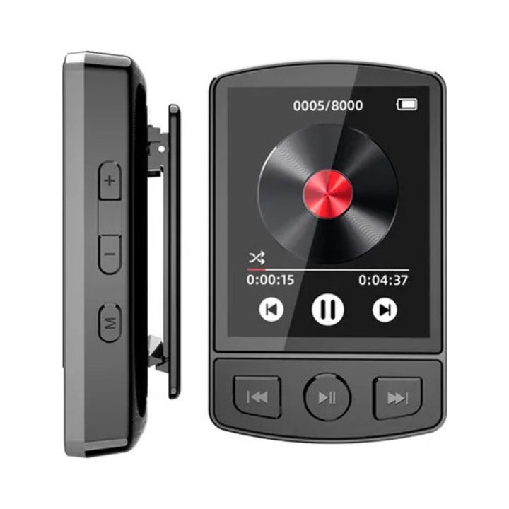 Мултифункционален преносим MP3 плейър 32GB, черен, 6.6x4.15x1.8см