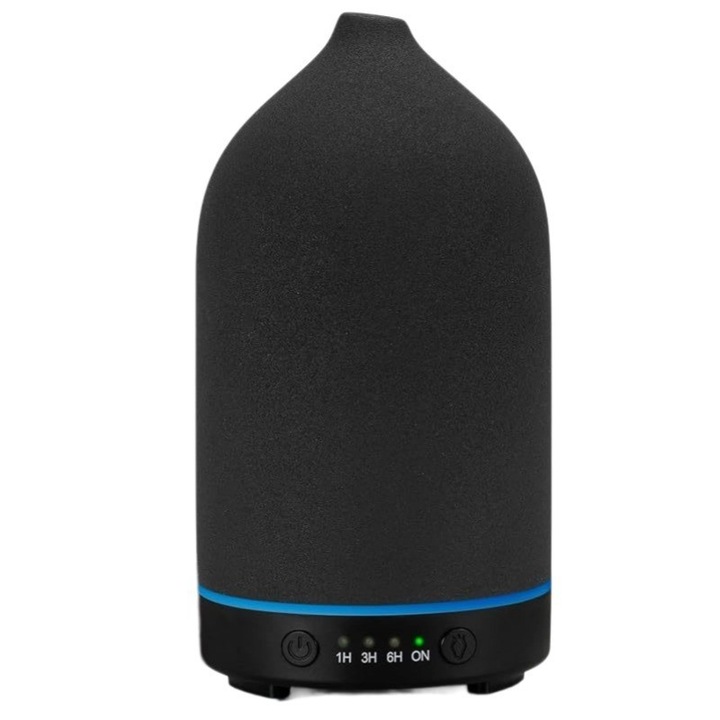 Difuzor aromaterapie ceramic, 100 ml, negru, 4 programe timer