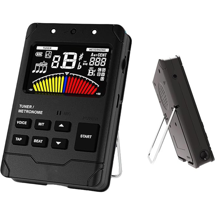 Metronom digital tuner generator ton, ecran color HD, reincarcabil, 1300mA, portabil