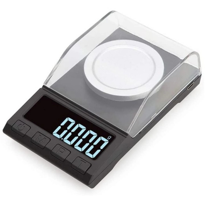 Cantar electronic 10g 0.001g negru 12x7x3.8cm compact