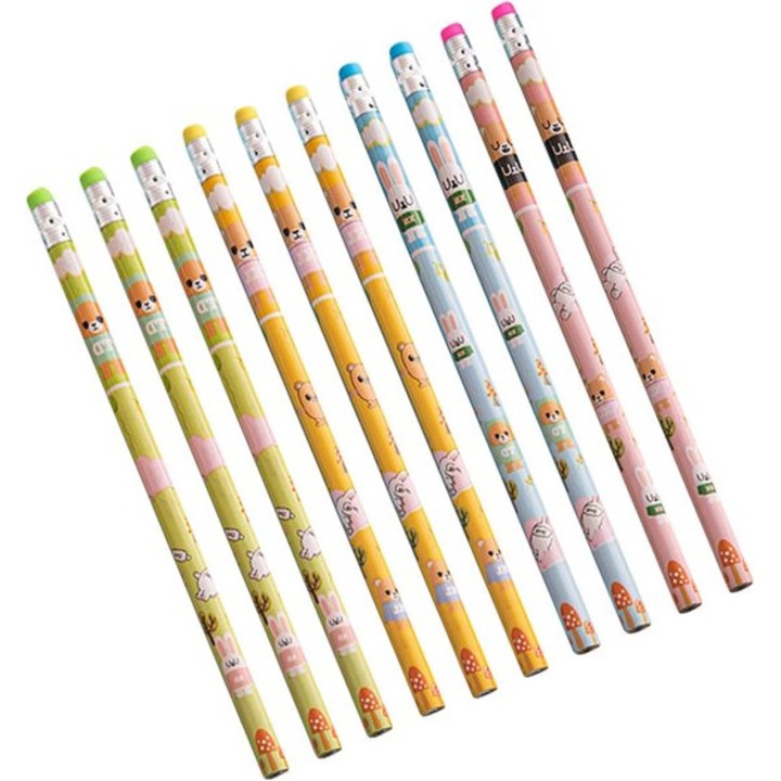 10 darab törésálló színes ceruza készlet, 17.8cm